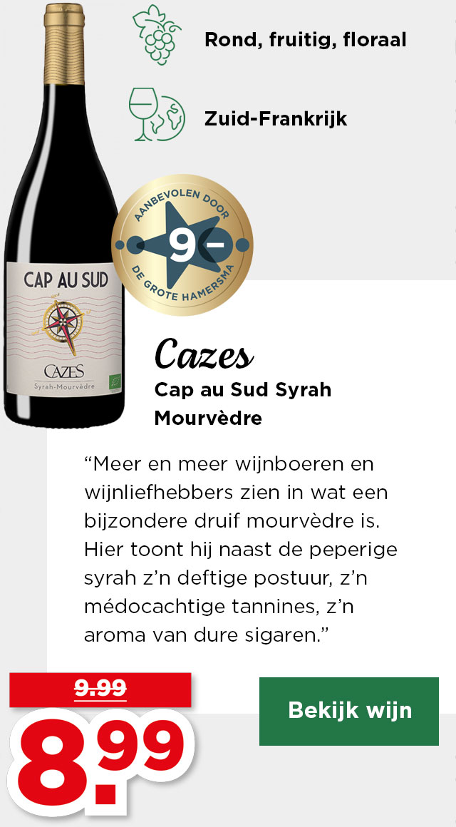 Cazes | Cap au Sud Syrah Mourvèdre | van 9.99 voor 8.99 | Bekijk wijn