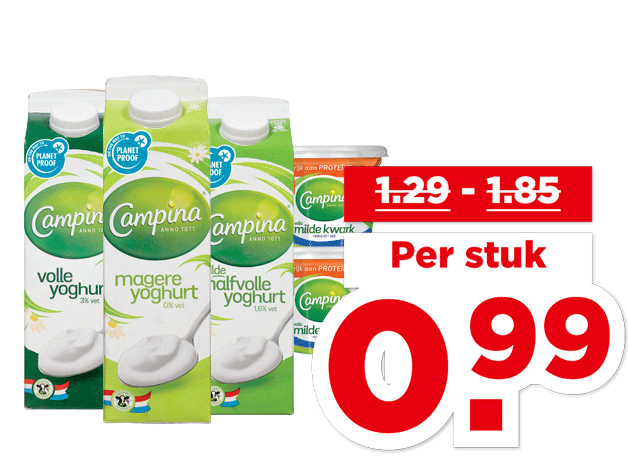 Campina Yoghurt of Kwark| Bekijk aanbieding