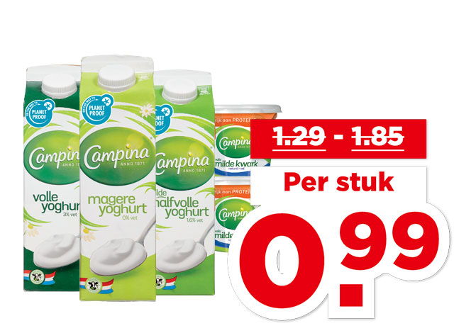 Campina Yoghurt of Kwark| Bekijk aanbieding