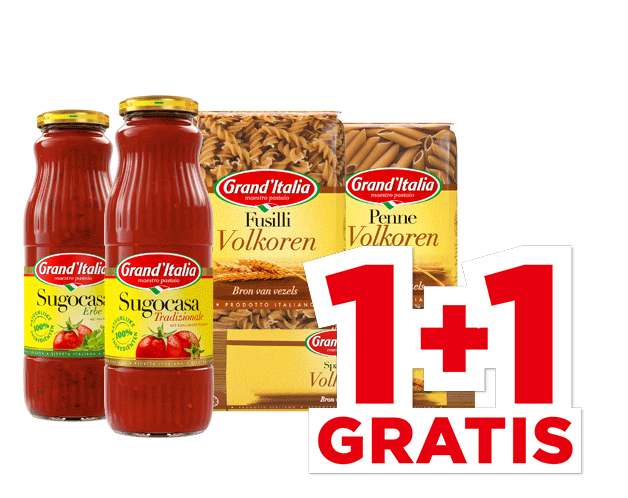 Grand’Italia Pasta volkoren of sugocasa | Bekijk aanbieding