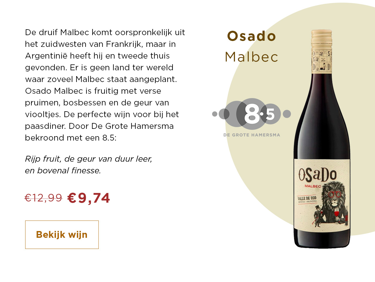 Osado Malbec van 12.99 voor 9.74 | Bekijk wijn