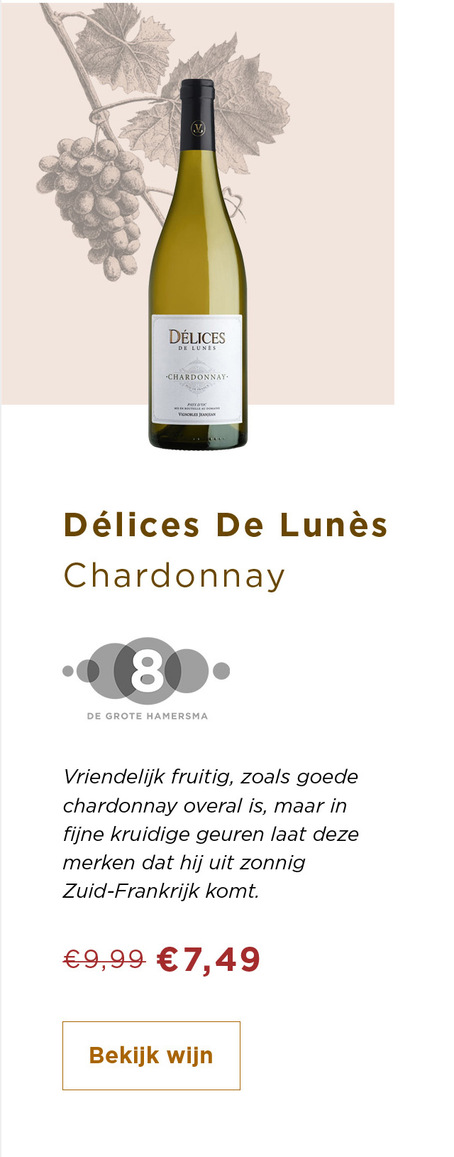 Délices De Lunès Chardonay van 9.99 voor 7.49 | Bekijk wijn