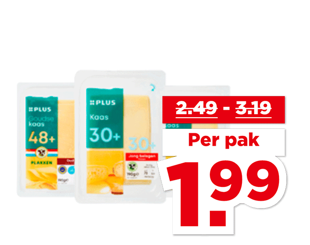 PLUS Kaas plakken 30+ of 48+ | Bekijk aanbieding