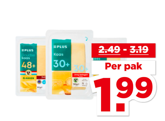 PLUS Kaas plakken 30+ of 48+ | Bekijk aanbieding