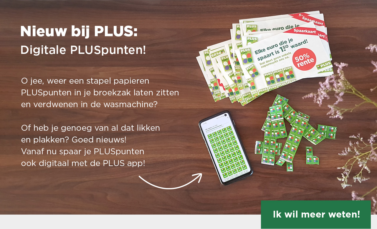 Nieuw bij PLUS: Digitale PLUSpunten! | Ik wil meer weten!