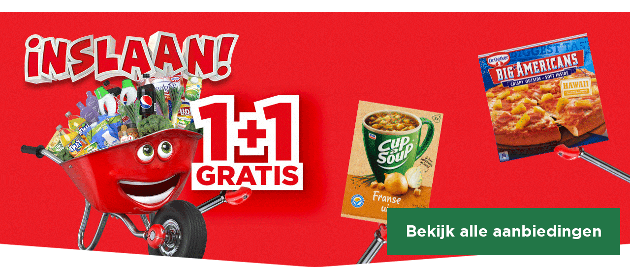 Inslaan! 1+1 GRATIS | Bekijk alle aanbiedingen