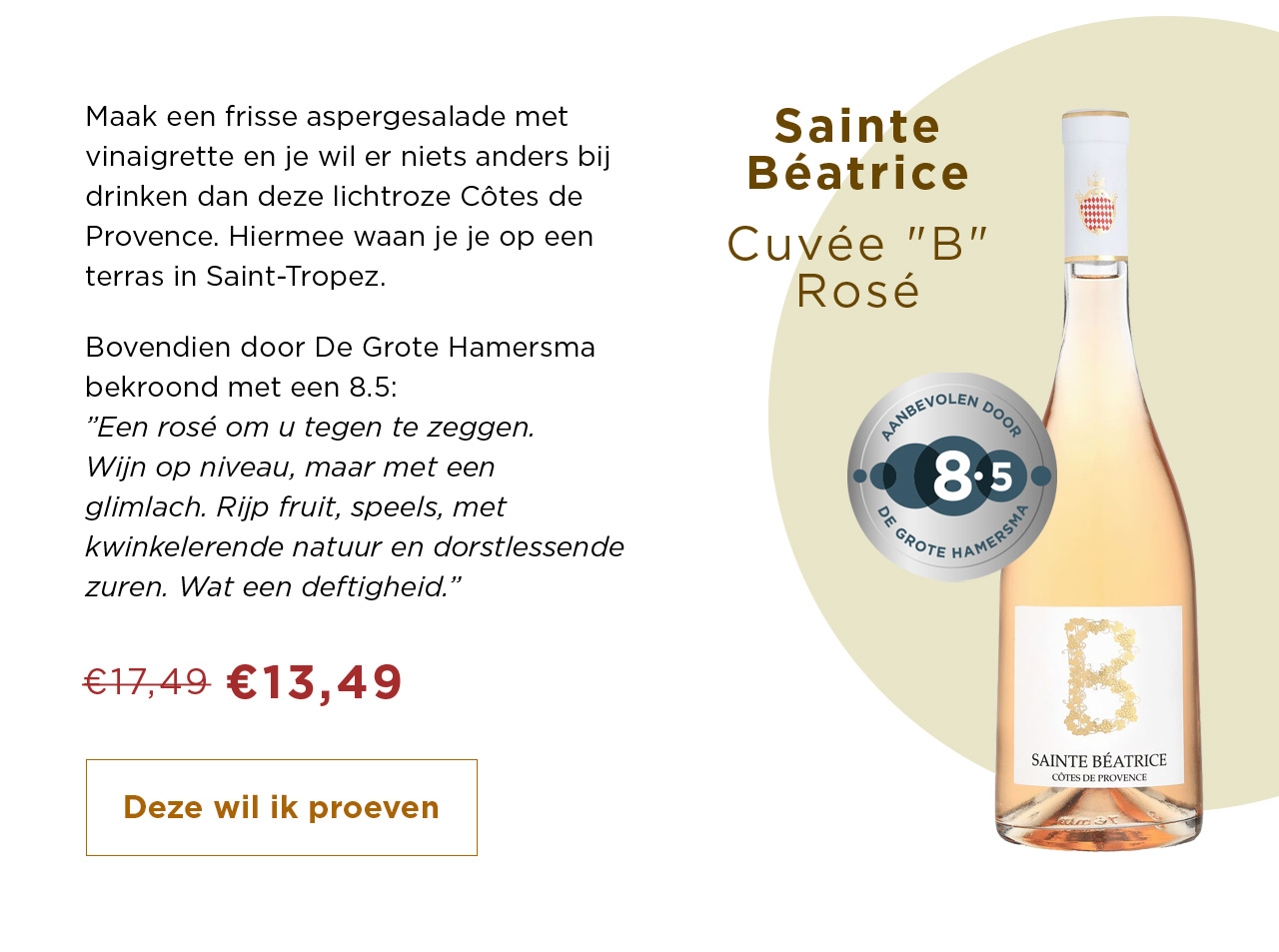 Sainte Béatrice Cuvéé 'B' Rosé van € 17,49 voor € 13,49 | Deze wil ik proeven