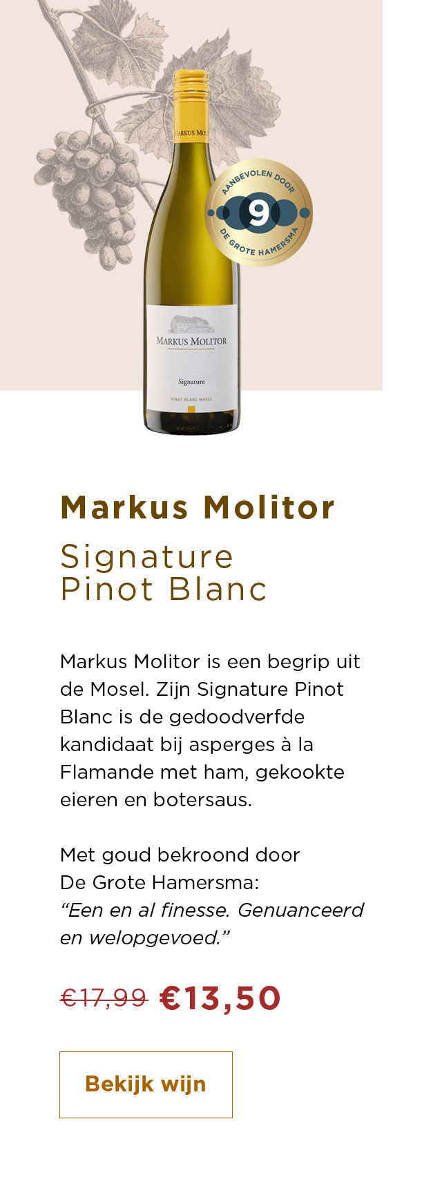 Markus Molitor Signature Pinot Blanc van € 17,99 voor € 13,50 | Bekijk wijn