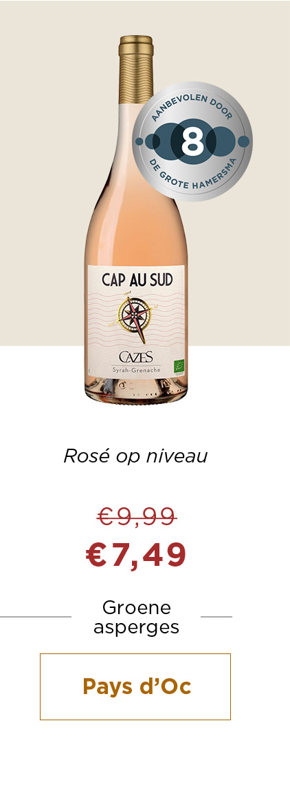 Rosé op niveau van € 9,99 voor € 7,49 | Groene asperges | Pays d'Oc