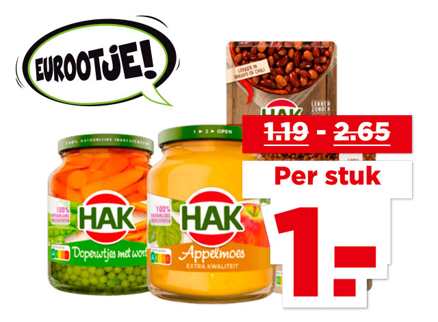 Hak Groente, appelmoes of stazakken | Bekijk aanbieding