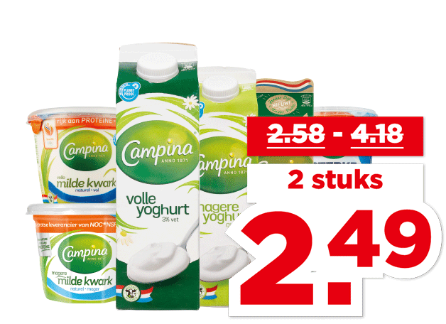 Campina Yoghurt of Kwark | Bekijk aanbieding