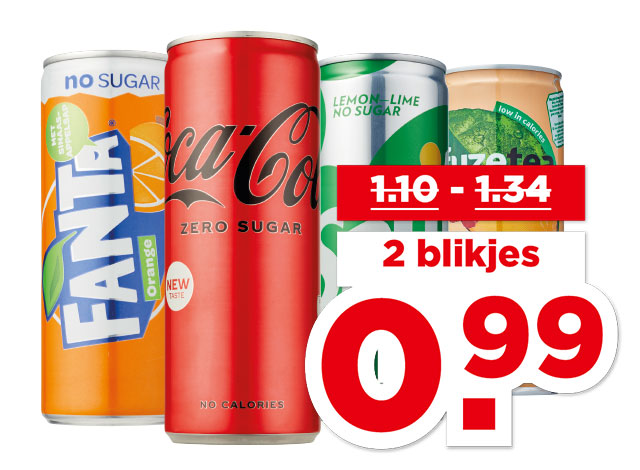 Coca-Cola, Fanta, Sprite of Fuze Tea | Bekijk aanbieding
