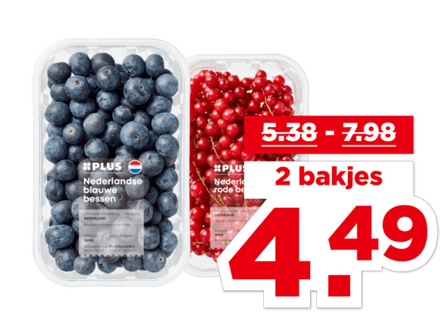 PLUS Frambozen, rode bessen, bramen of blauwe bessen | Bekijk aanbieding
