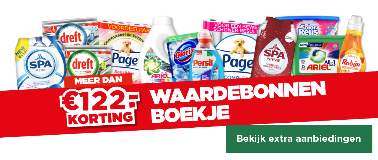 MEER DAN 122.- KORTING | WAARDEBONNENBOEKJE | Bekijk extra aanbiedingen