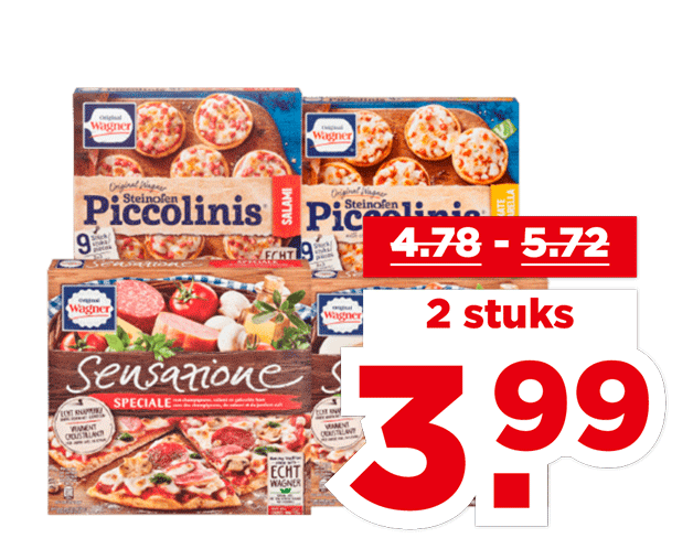 Alle Wagner Sensazione pizza’s of piccolinis | Bekijk aanbieding