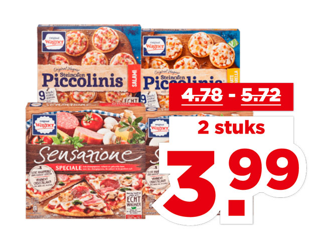 Alle Wagner Sensazione pizza’s of piccolinis | Bekijk aanbieding