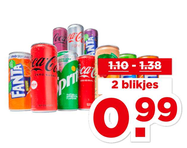 Coca-Cola, Fanta, Sprite of Fuze Tea | Bekijk aanbieding
