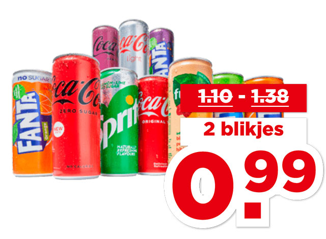 Coca-Cola, Fanta, Sprite of Fuze Tea | Bekijk aanbieding