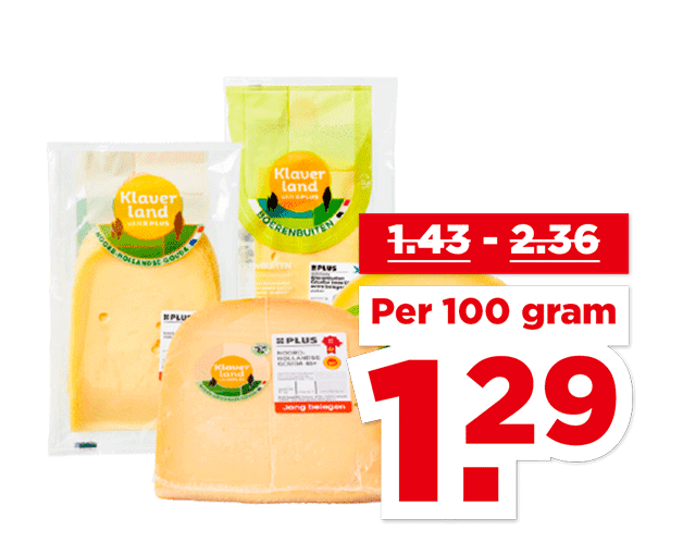 Alle PLUS Klaverland Kaas 48+ of Boerenbuiten kaas 50+ | Bekijk aanbieding