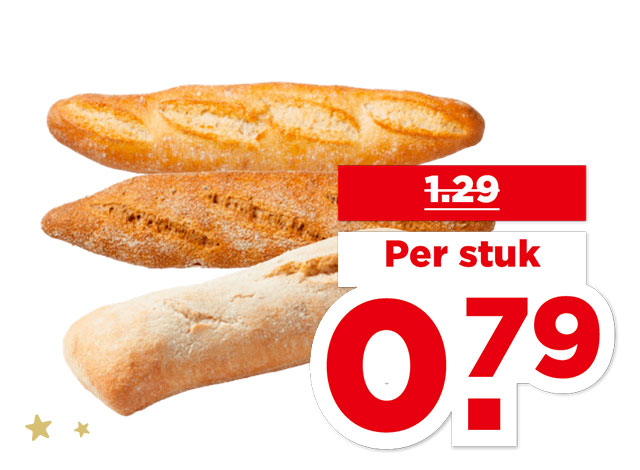 PLUS Korenlanders Stokbrood of ciabatta met desem bereid | Bekijk aanbieding