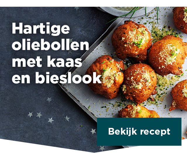 Hartige oliebollen met kaas en bieslook | Bekijk recept