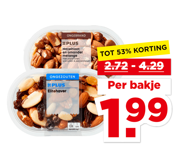 PLUS Notenmelange ongezouten | Bekijk aanbieding