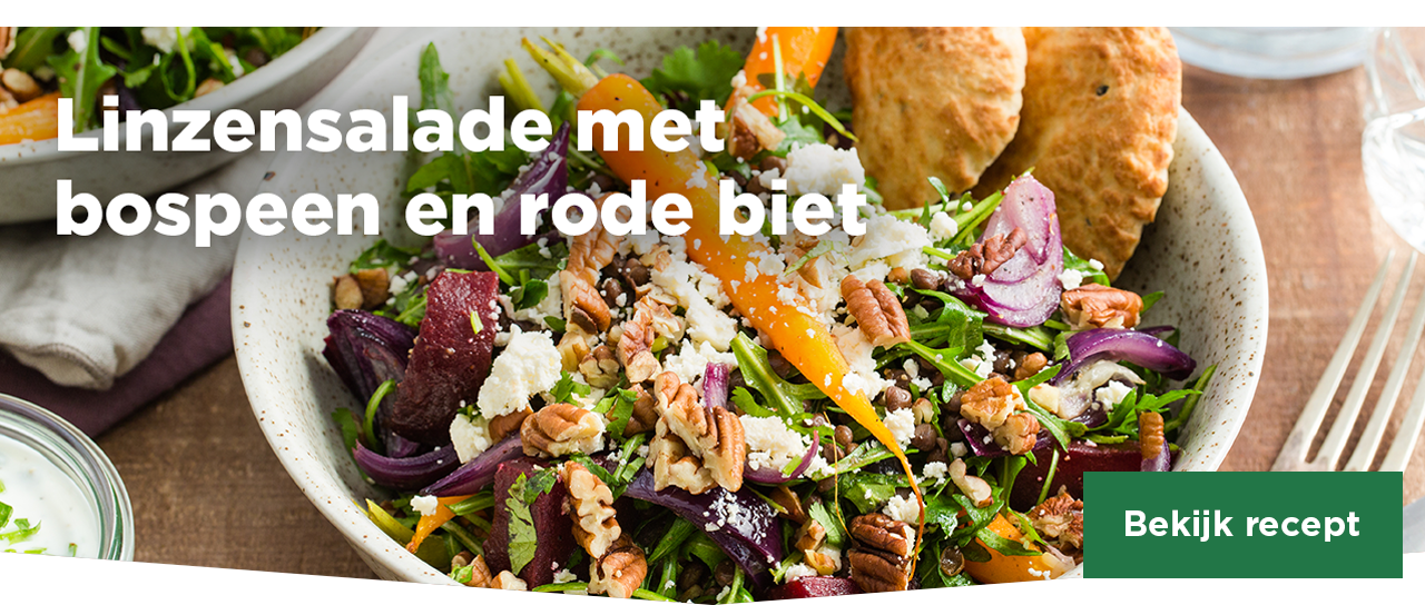 Linzensalade met bospeen en rode biet | Bekijk recept