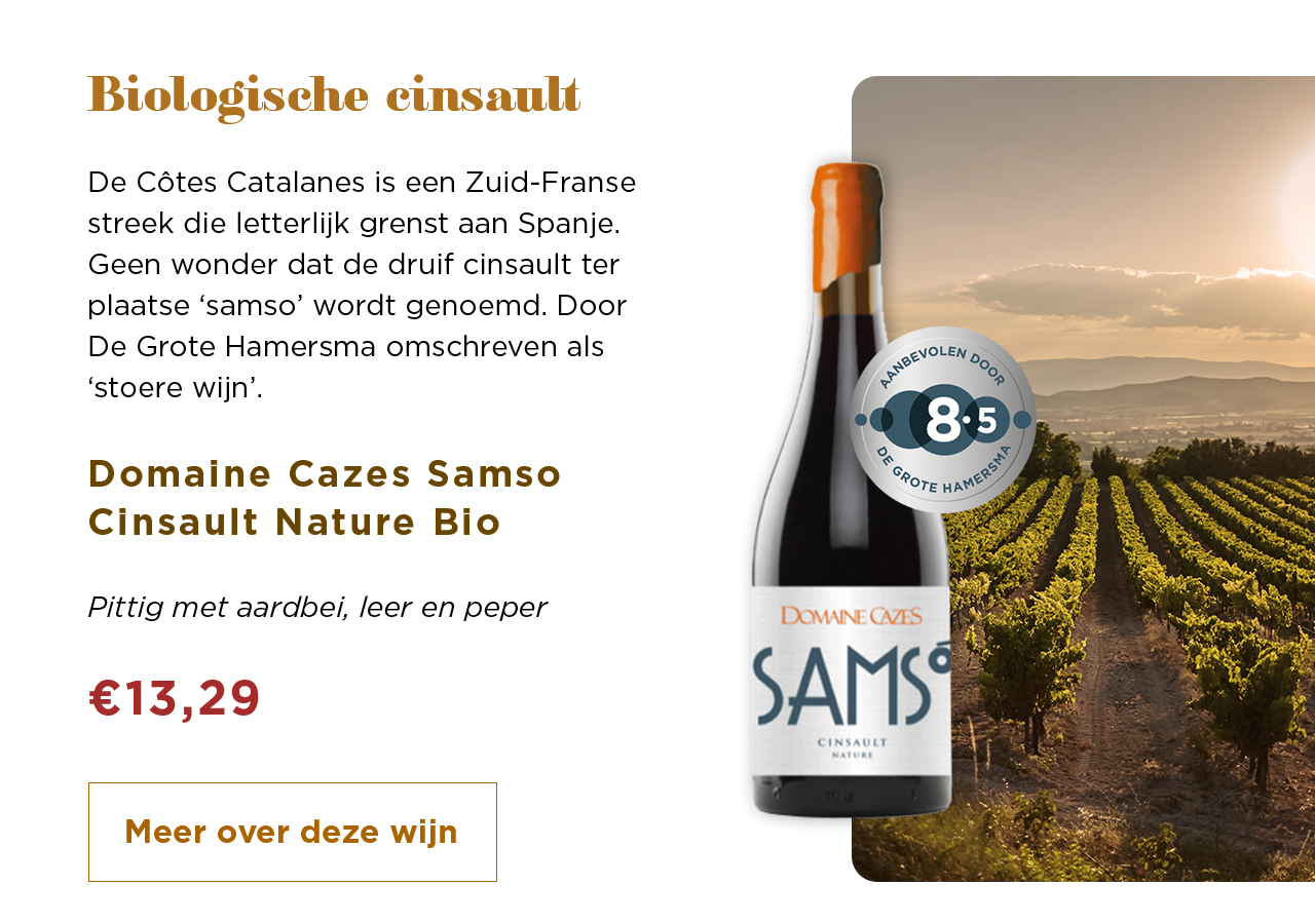 Biologische cinsault | Domaine Cazes Samso Cinsault Nature Bio voor € 13,29 | Meer over deze wijn