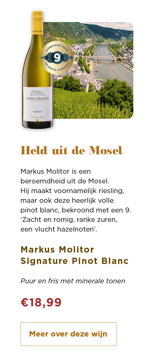 Held uit de Mosel | Markus Molitor Signature Pinot Blanc voor € 18,99 | Meer over deze wijn