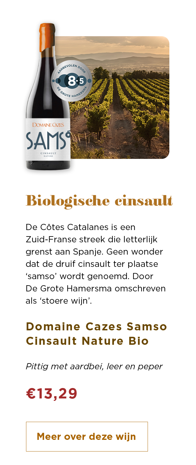 Biologische cinsault | Domaine Cazes Samso Cinsault Nature Bio voor € 13,29 | Meer over deze wijn