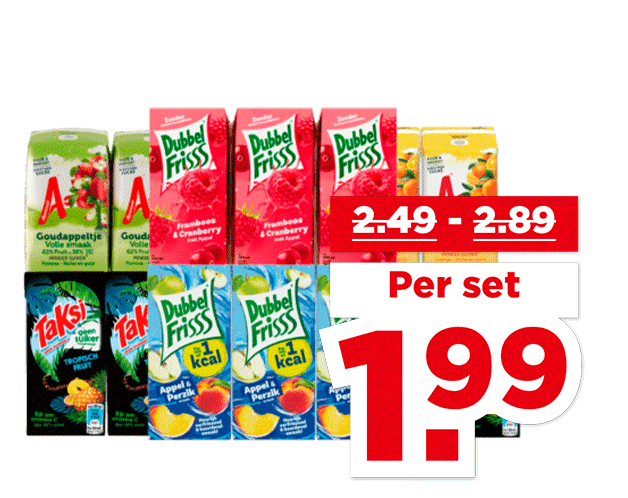 Alle Appelsientje, Dubbelfrisss of Taksi Mini drinkpakjes | Bekijk aanbieding
