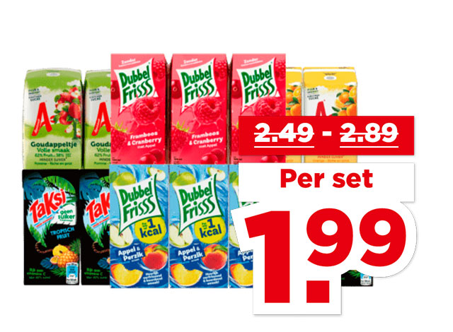 Alle Appelsientje, Dubbelfrisss of Taksi Mini drinkpakjes | Bekijk aanbieding