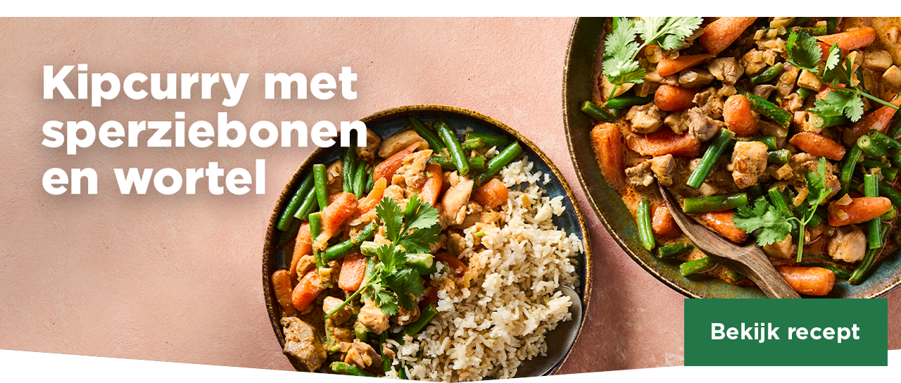 Kipcurry met sperziebonen en wortel | Bekijk recept
