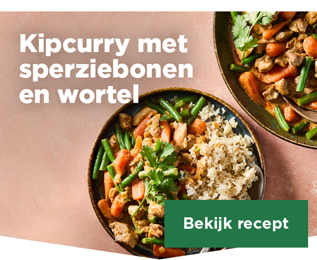 Kipcurry met sperziebonen en wortel | Bekijk recept
