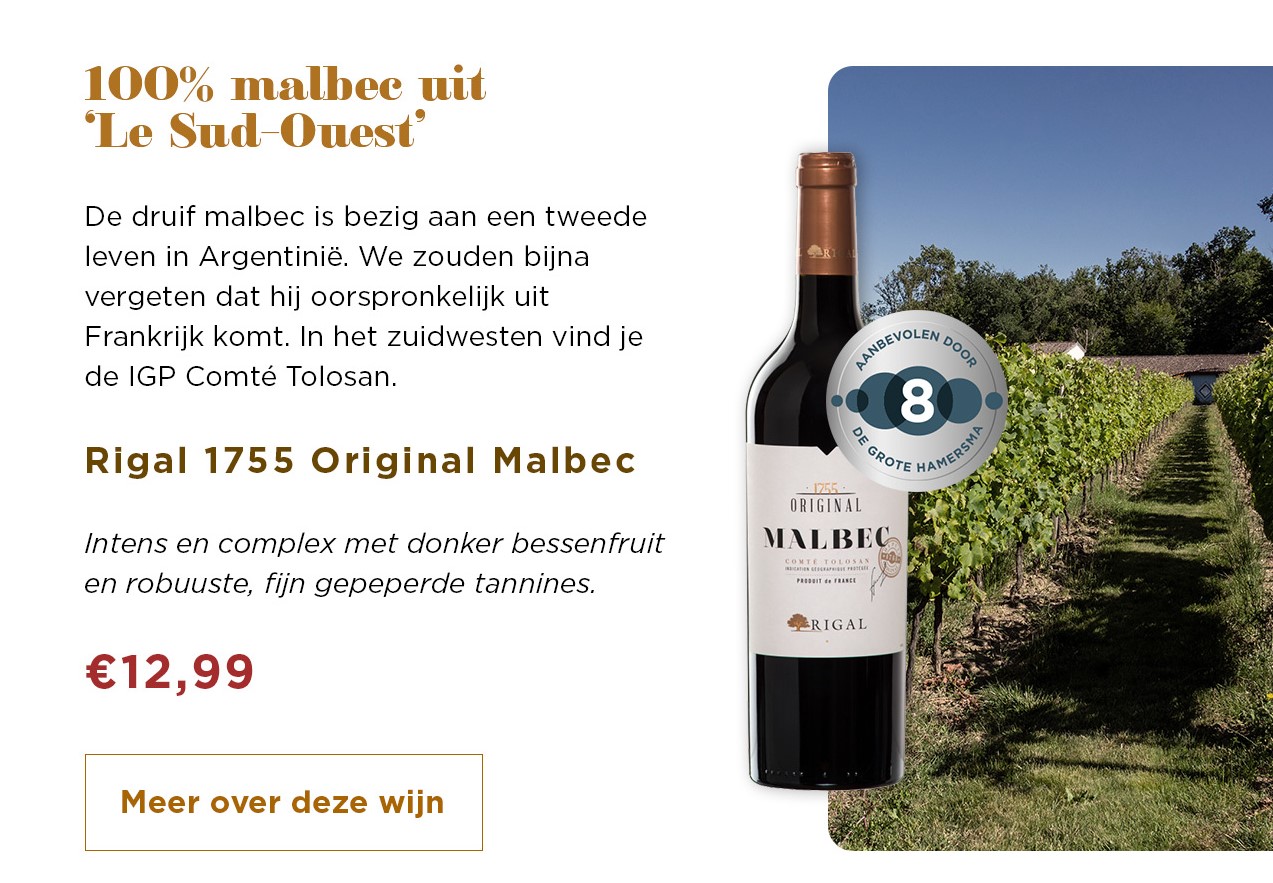 100% malbee uit Le Sud-Ouest | Rigal 1755 Original Malbec voor € 12,99 | Meer over deze wijn
