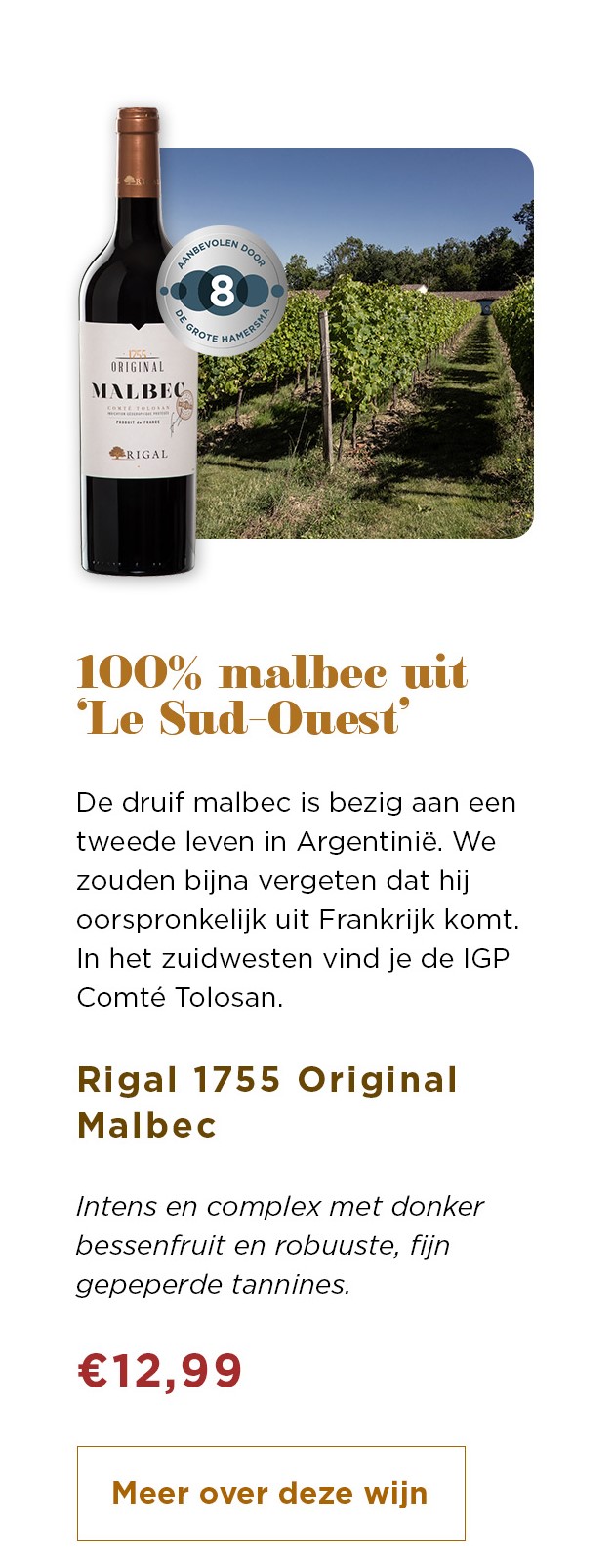 100% malbee uit Le Sud-Ouest | Rigal 1755 Original Malbec voor € 12,99 | Meer over deze wijn
