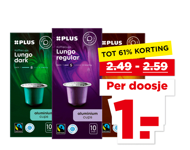 PLUS Koffiecups | Bekijk aanbieding