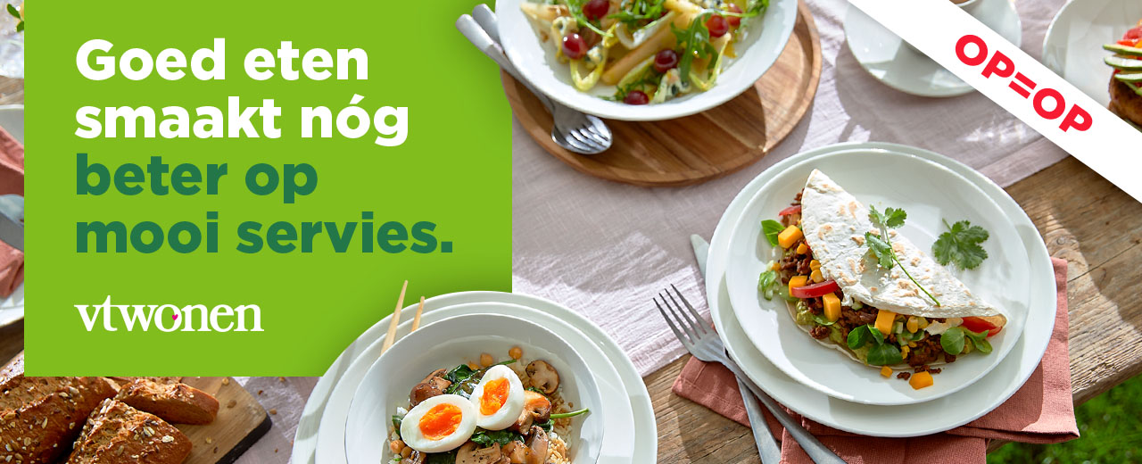 Goed eten smaakt nog beter op mooi servies | vtwonen | Ontdek spaaractie