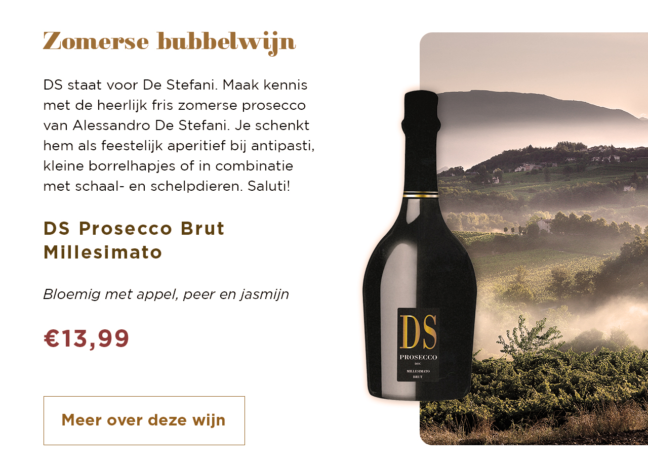 Zomerse bubbelwijn | DS Prosecco Brut Millesimato | Meer over deze wijn
