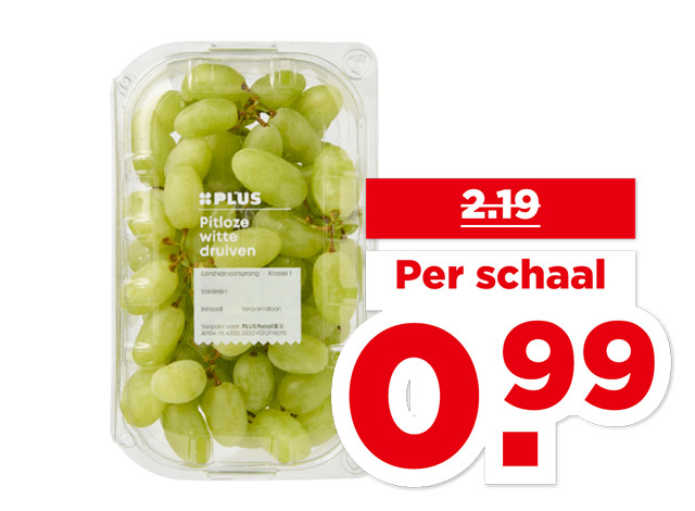 PLUS Pitloze witte druiven | Bekijk aanbieding