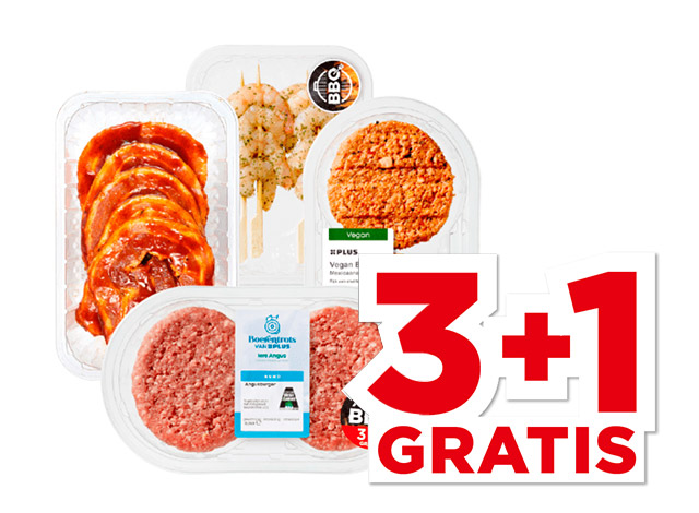 PLUS BBQ Kies & mix vlees, vis en vegan | Bekijk aanbieding