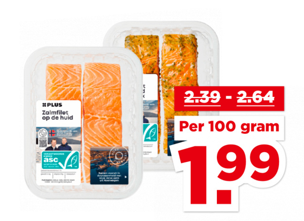 PLUS Zalmfilet op huid