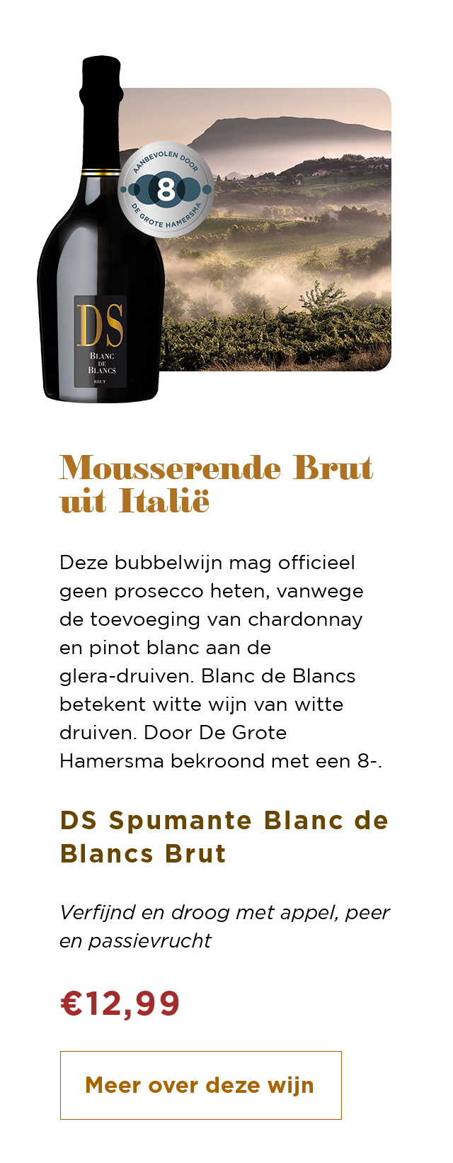 Mousserende Brut uit Italië | DS Spumante Blanc de Blancs Brut | Meer over deze wijn