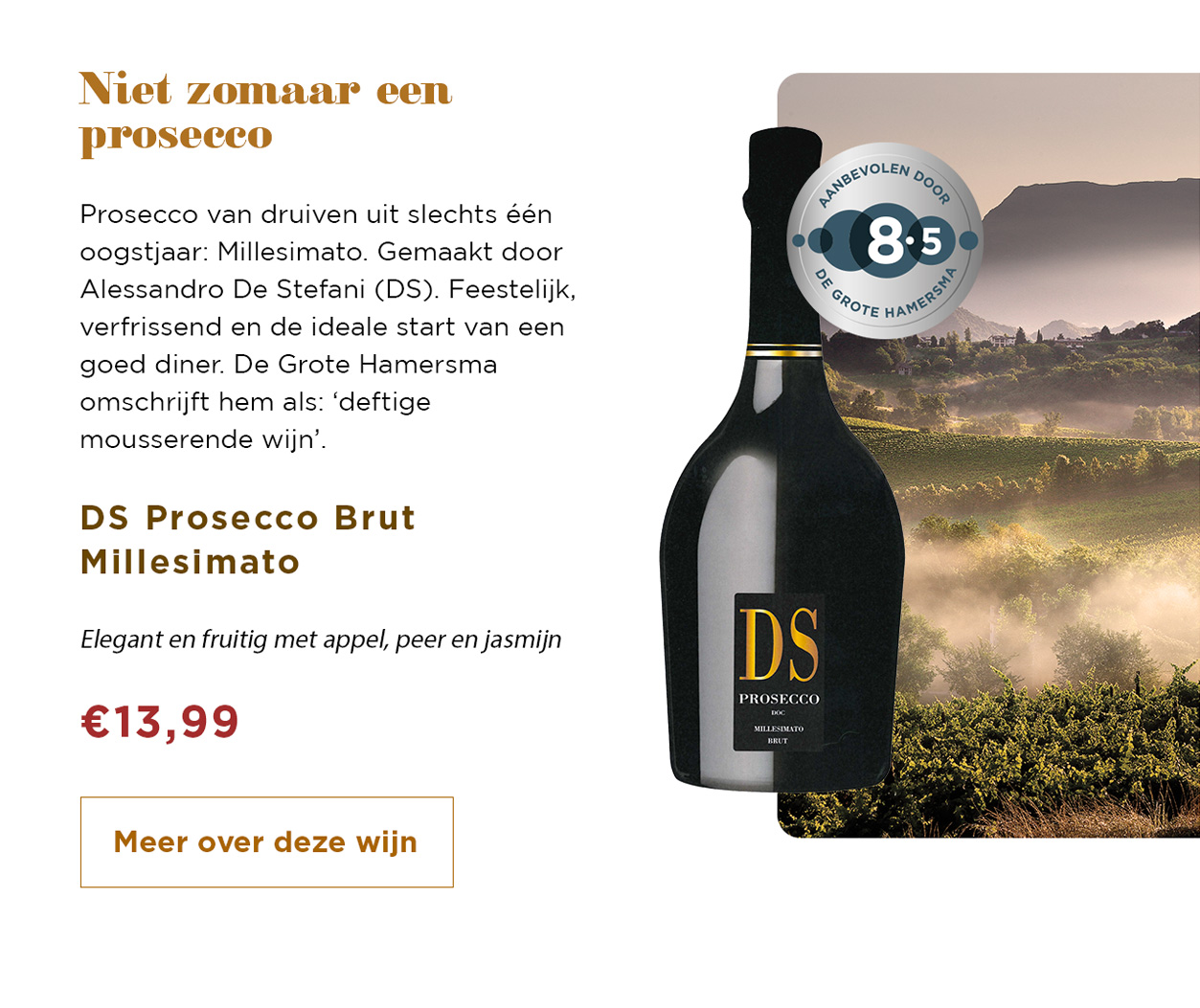 Niet zomaar een prosecco | DS Prosecco Brut Millesimato | Meer over deze wijn