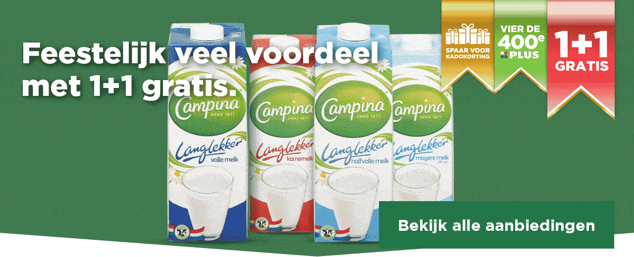 1+1 op heel veel producten | Bekijk alle aanbiedingen