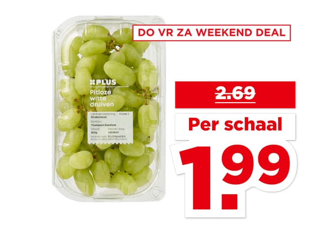PLUS Druiven wit pitloos | Bekijk aanbieding