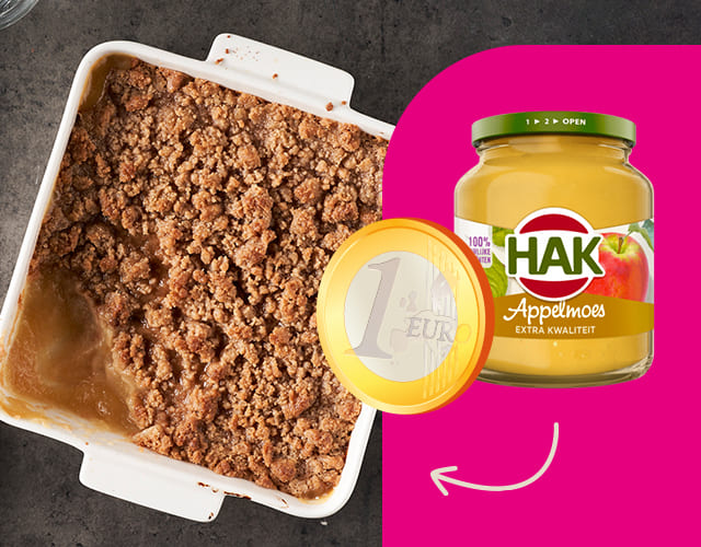 Euroweken recept: appel(moes) crumble | Bekijk recept