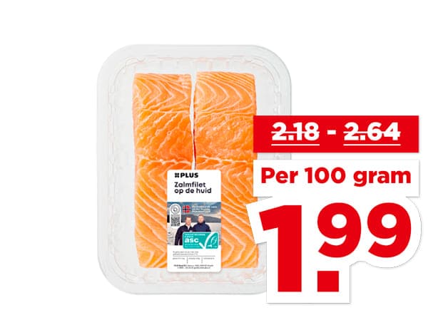 PLUS Zalmfilet op huid | Bekijk aanbieding
