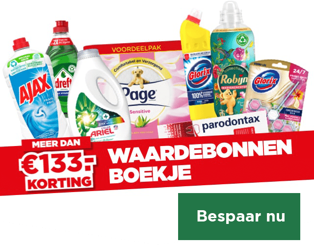 Waardebonnen boekje | Meer dan €133,- korting | Bespaar nu