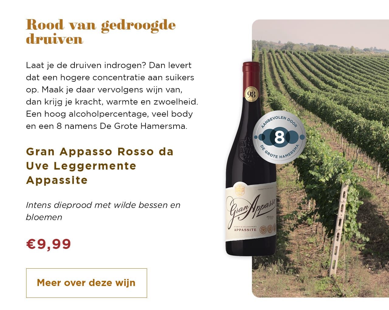 Rood van gedroogde druiven | Meer over deze wijn